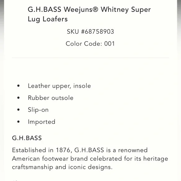 ANTHROPOLOGIE G.H. Bass WEEJUNS Whitney Super Loafer Black Leather Loafers - Picture 5 of 10